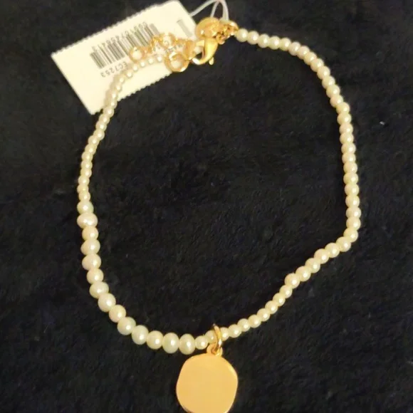 J. Crew Gold Charm Pearl Ankle Bracelet - Picture 3 of 3